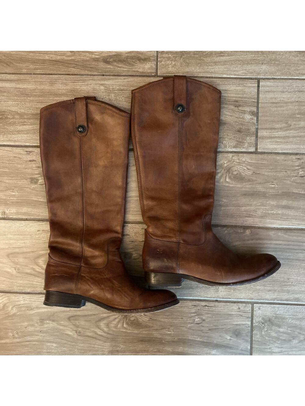 Frye Kendall Tall Cognac Brown Pull On Boots Women Size 7.5 B 4015